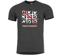 Pentagon 3T Camiseta T-shirt Gimnasio Algodón Atlético Correr Senderismo Negro