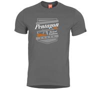 Pentagon Ageron A.C.R. Camiseta Hombre Militar Libre Trekking Algodón Wolf Grey