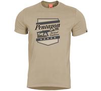 Pentagon Ageron ACR Camiseta Hombre Algodón Senderismo Caminando Algodón Caqui