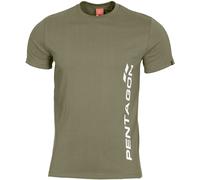 Pentagon Ageron Camiseta Logo Vertical Senderismo Hombre Deporte Deber Oliva