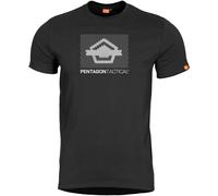 Pentagon Ageron T-shirt Parallel Estampado Hombre Camiseta Casual Algodón Negro