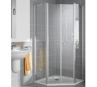 Pentágono de Kermi IBIZA 2000 B50 10018, I2B50100181PK, Color: Silver Matt Gloss Real Glass clear Clean