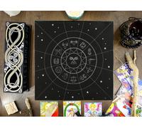 Pentagram - Paño de algodón para colgar en la pared, diseño de bruja mágica de Wiccan pagan (60 x 60 cm), color negro