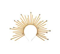(Pentagram) Round Five-pointed Star Head Buckle Halo Hairband Funny Exaggerated Gold Crowns Halloween Witch Dress Hair Accessories