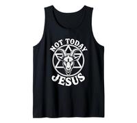 Pentagrama de Cabra Atea Anti religión Humor satánico Camiseta sin Mangas