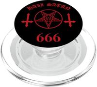 Pentagrama Satánico Rojo Sangre Ave Satanás 666 Cruz al revés PopSockets PopGrip para MagSafe