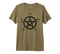Pentagrama Wicca Gótica Mente sobre Materia Brujería Magia Camiseta Premium