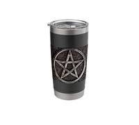 Pentagrama Wicca Mente sobre Materia Brujería Esoterismo Vaso térmico de acero inoxidable de doble pared