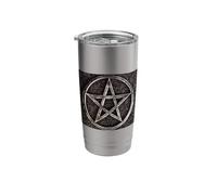 Pentagrama Wicca Mente sobre Materia Brujería Esoterismo Vaso térmico de acero inoxidable de doble pared