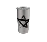 Pentagrama Wicca Mente sobre Materia Brujería Gótica Vaso térmico de acero inoxidable de doble pared