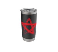 Pentagrama Wicca Mente sobre Materia Esoterismo Brujería Vaso térmico de acero inoxidable de doble pared