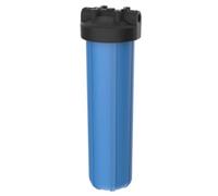 Pentair Pentek 150468 - Carcasa de filtro de agua grande azul, NPT #20 de 3/4 pulgadas con tapa de polipropileno de alto flujo (HFPP), 20 pulgadas, negro/azul