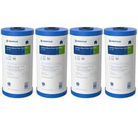 Pentair Pentek EP-BB Filtro de agua de carbono azul grande, 10 pulgadas, cartucho de repuesto de bloque de carbono para toda la casa con filtro de carbón activado en polvo unido (PAC), 10 x 4.5 pulgadas, 5 micras, paquete de 4