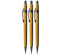 Pentel 0.9mm (P209) Amarillo P200 Series Mecánico Automático Lápiz Recargable Cable Borrador P209-G (Paquete de 3) - 0.9mm (P209) AMARILLO, Pack Of 3