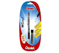 Pentel A315 Mechanical Pencil 0.5 mm Fixed Barrel 4 mm Grey + 1 Set of Replacement Leads