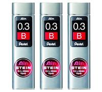 PENTEL AIN STEIN C273 - Juego de 3 cajas de 15 minutos (0,3 mm, dureza B)