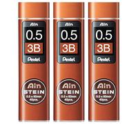PENTEL AIN STEIN C275 - Juego de 3 cajas de 40 minas (0,5 mm, dureza 3B)