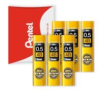Pentel Ain Stein - Minas de recambio mecánico para lápices automáticos/mecánicos, en embalaje de almohada Pentel (0,5 mm 4B, 6 unidades)