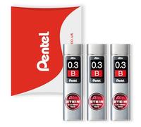 Pentel Ain Stein - Minas de recambio mecánico para lápices automáticos/mecánicos, en embalaje de almohada Pentel (0,3 mm B, 3 unidades)
