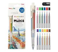 Pentel Art Multi 8 - Portaminas multicolor con 8 minas de color + juego de minas de repuesto (XPH804ST)