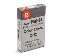 Pentel Arts 8 Colour Pencil Lead Refill, Red, 24 Pieces of Lead (CH2-B) by Pentel