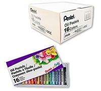 Pentel Arts Oil Pastels, juego de 16 colores, 1 docena (12 paquetes), paquete a granel (PHN-16AM)