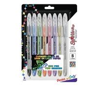 Pentel Arts Sparkle POP - Bolígrafo de gel, colores surtidos, 8 unidades (paquete de 1)