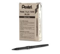 Pentel Arts Tradio Pen Refills, Black, Box of 12 (MLJ20-A) by Pentel