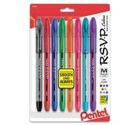 Pentel Ballpoint Pens Bolígrafo, Punta de Acero y plástico Reciclado, Multi, Paquete De 8, 8