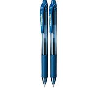 Pentel BL107-CAX Bolígrafo Energel retráctil con punta de bola, Azul Marino (Paquete de 2)