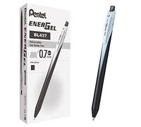 Pentel BL437 Energel Slim, Bolígrafo (0,7 mm), color Negro, pack de 12