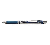 Pentel BL77-CAX - Bolígrafo Energel retráctil con punta de bola, Escritura en color azul oscuro/Azul Negro