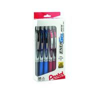 Pentel BL77PC12M1 EnerGel RTX RT Liquid Gel Pen Med Metal Tip Assort Ink 12-Pk Window Box of 12 0.7mm Assorted