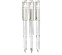 Pentel Blanco Híbrido Agarre De Gel DX Metálico Bolígrafos De Gel Ancha 1mm Punta Pluma 0.5mm Ancho De Línea Tinta gel K230-WO (Paquete De 3)