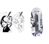 Pentel - Blíster de pincel Pocket Brush. Color tinta en gris.