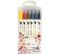 Pentel Bolígrafo Brush Sign Pen Twin SESW30C con punta de fibra, 2 puntas tipo pincel, surtidos (6 unidades - colores surtidos)