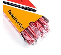 Pentel Sign Pen S520 - Bolígrafo con punta de fibra, color azul celeste Lote de 12