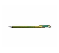 Pentel - Bolígrafo de gel metálico doble, color amarillo y verde metálico
