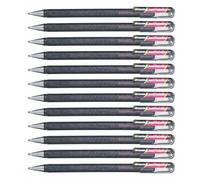 Pentel - Bolígrafo Dual Metallic de tinta de Gel, Negro, Pack de 12