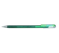 Pentel - Bolígrafo Dual Metallic de tinta de gel, Verde, Pack de 12