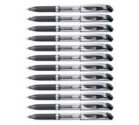 Pentel Bolígrafo Energel punta de bola tinta negra Pack de 12