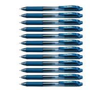 Pentel - Bolígrafo Energel retráctil con punta de bola. Escritura en color azul marino Pack de 12
