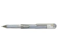Pentel - Bolígrafo (punta de 1 mm, tinta de gel plateada, metal), color plateado