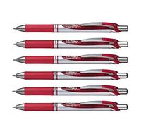 Pentel Energel XM Bolígrafos de Gel Retráctil 0.7mm Punta 0.35mm Line Tinta Roja Ref BL77 [Paquete de 3]