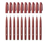 Pentel Bolígrafo SES15C-E con punta de fibra y punta flexible tipo pincel, color marrón.