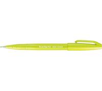 Pentel SES15C-K2X Brush Sign Pen - Rotulador de punta tipo pincel (10 unidades), color verde lima