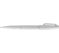 Pentel Bolígrafo SES15C-N2X Brush Sign Pen, gris claro, punta de fibra, punta tipo pincel, 10 unidades