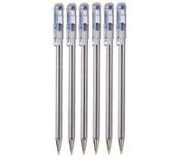 Pentel Azul Excelente Bolígrafo Bolígrafos 0.7mm Punta de Pluma 0.25mm Line Ancho Línea Fina Tinta Recargable Bk77 (Paquete de 6) - Azul, Pack Of 6