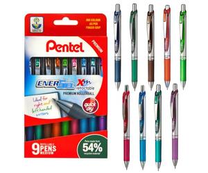 Pentel Bolígrafos retráctiles BL77 Energel XM - 0,7 mm - Cartera de 9