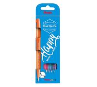 Pentel Bolígrafos Sign Pen Brush Touch (paquete de 4), surtidos, con punta de fibra y pincel, color violeta.